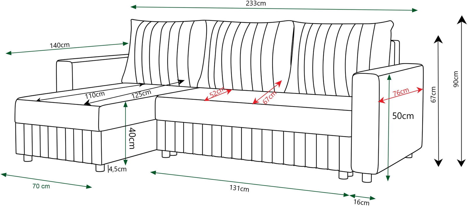 Γωνιακός καναπές Retiro 3