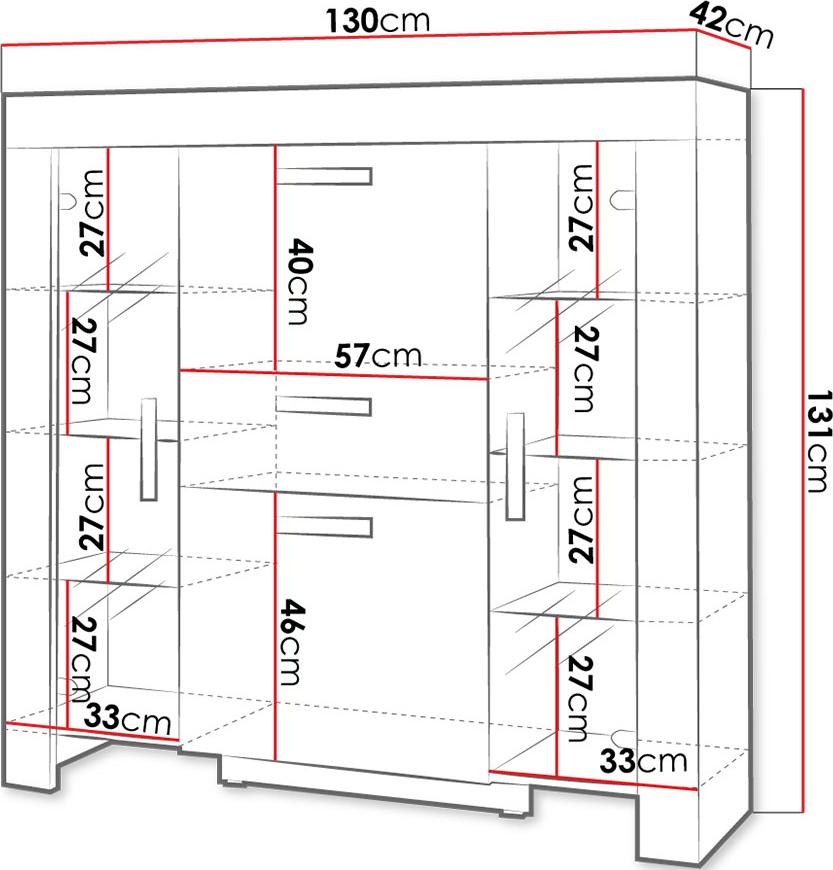 Μπουφές Cezar LED 5