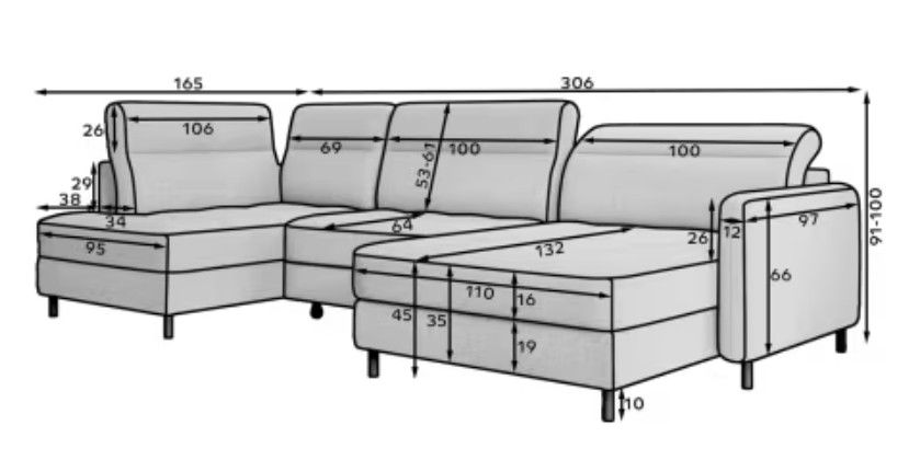 Γωνιακός καναπές Tobe 3