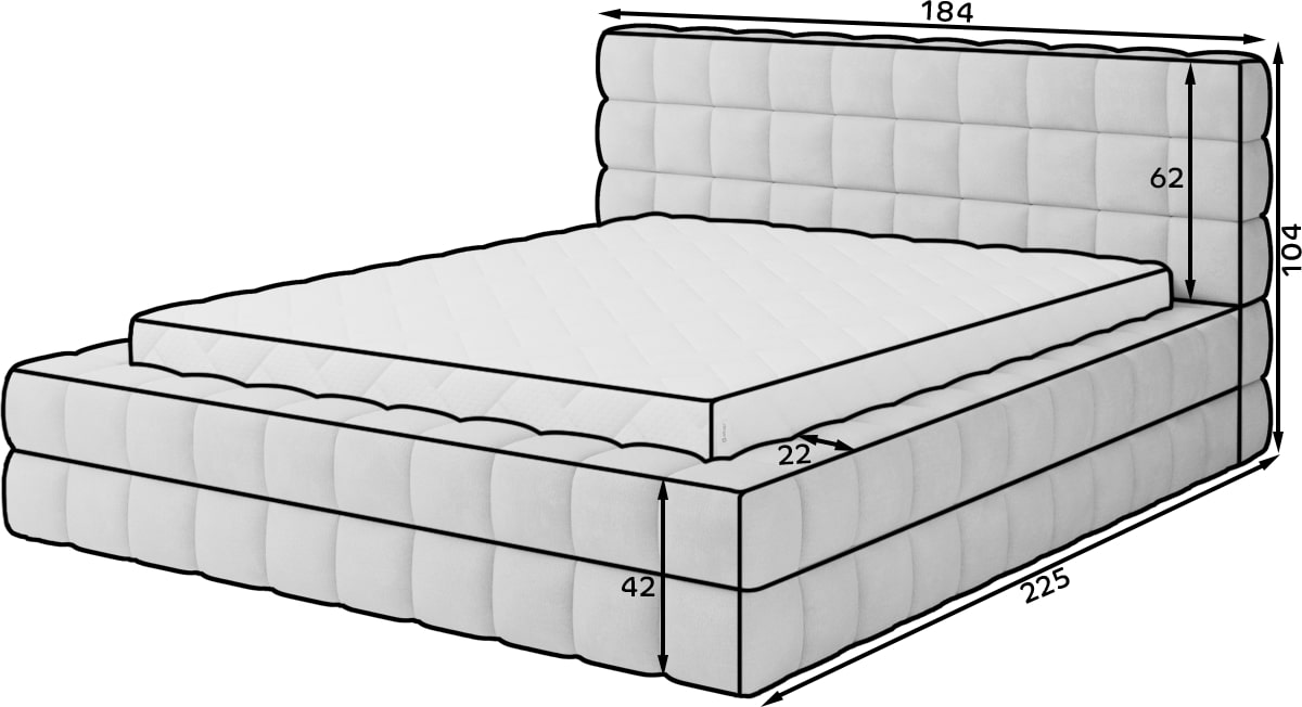 Επενδυμένο κρεβάτι Dagmar 3