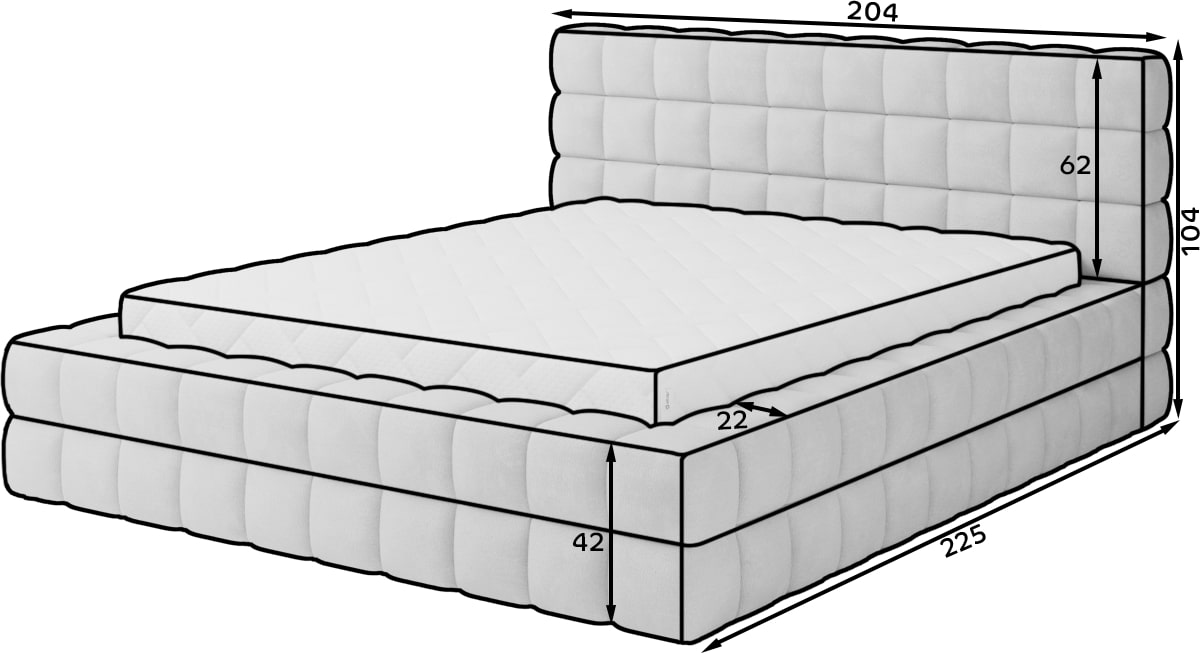 Επενδυμένο κρεβάτι Dagmar 5