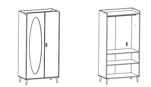 Ντουλάπα Souzy δίφυλλη 3
