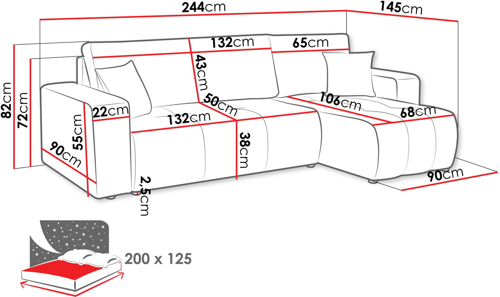 Γωνιακός καναπές Furyn 5