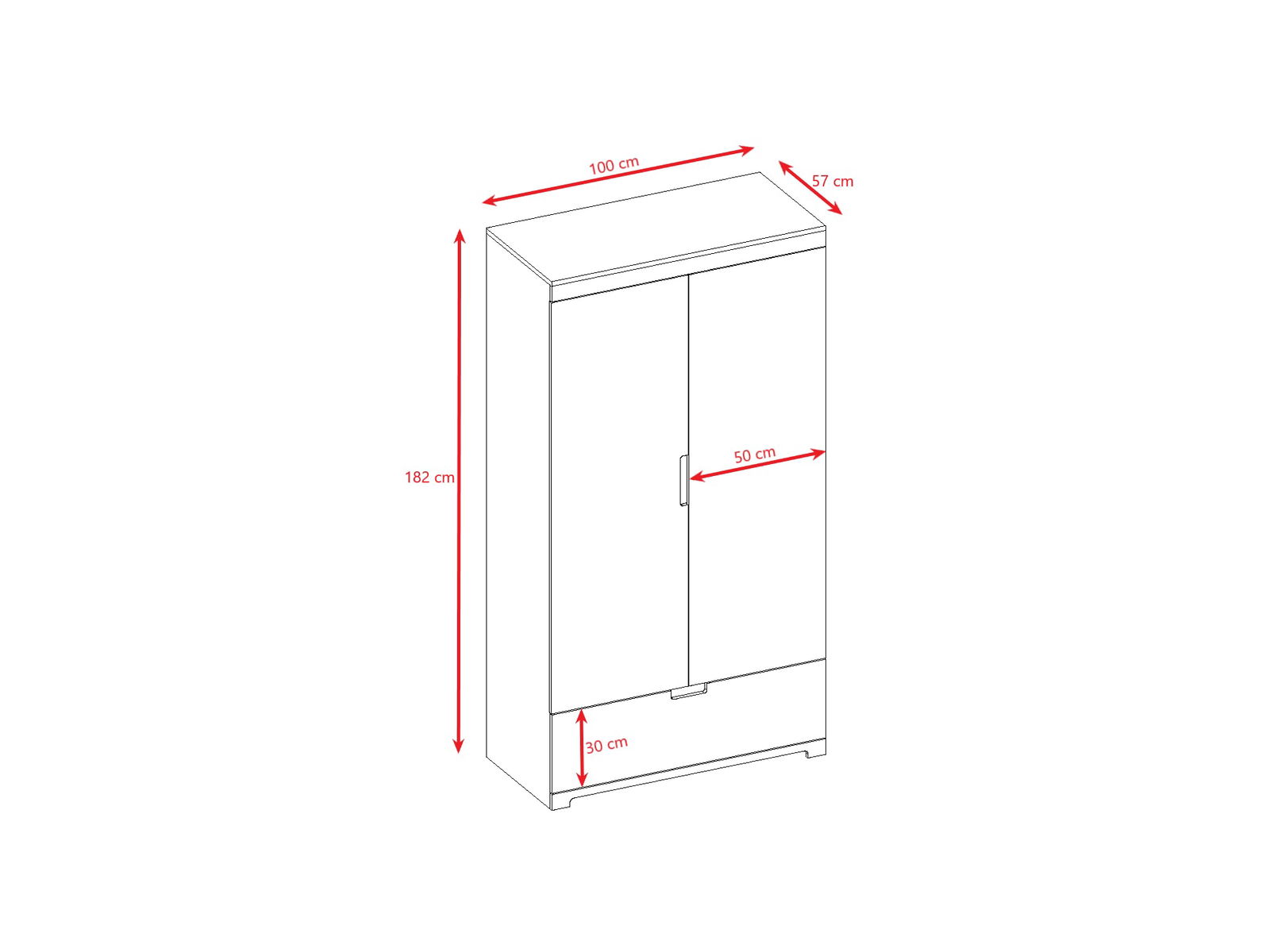 Ντουλάπα Tomi δίφυλλη 3
