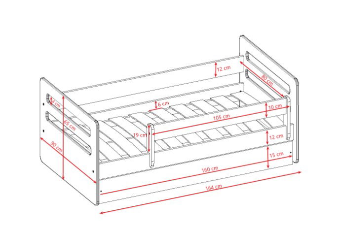 Παιδικό κρεβάτι Tomi-160 x 80 3