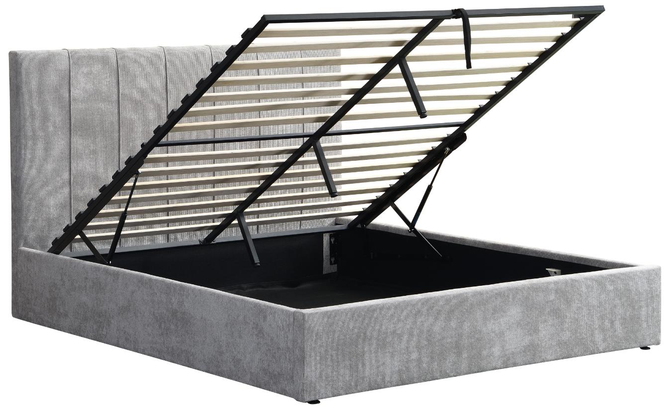 Επενδυμένο κρεβάτι Denzel-Γκρι-160x200-Lift-Storage 4