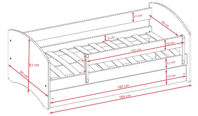 Παιδικό κρεβάτι Babydreams-Mple-180 x 80 3