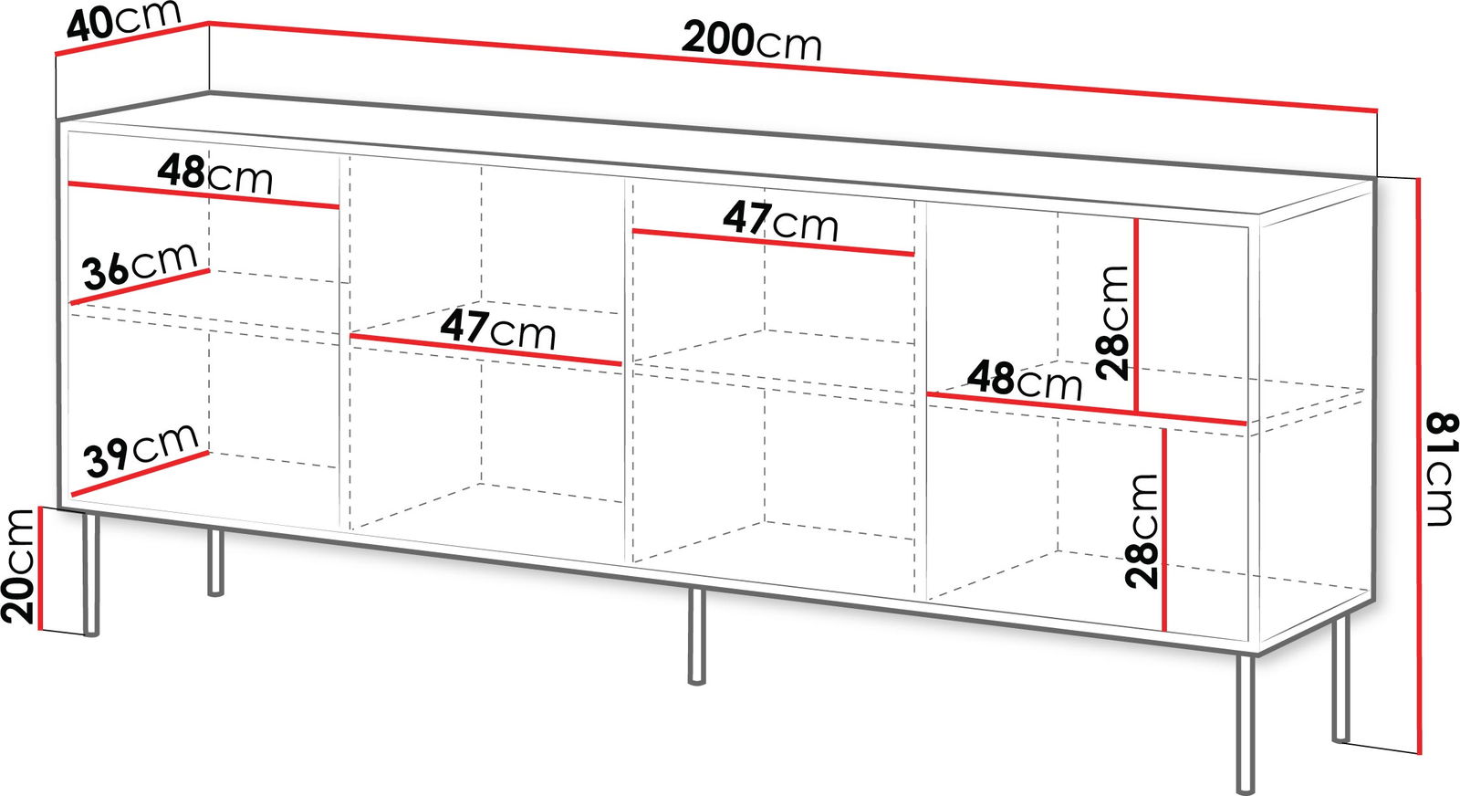 Μπουφές cortina plus 3