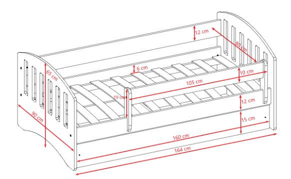 Παιδικό κρεβάτι Classic -Roz-160 x 80 3
