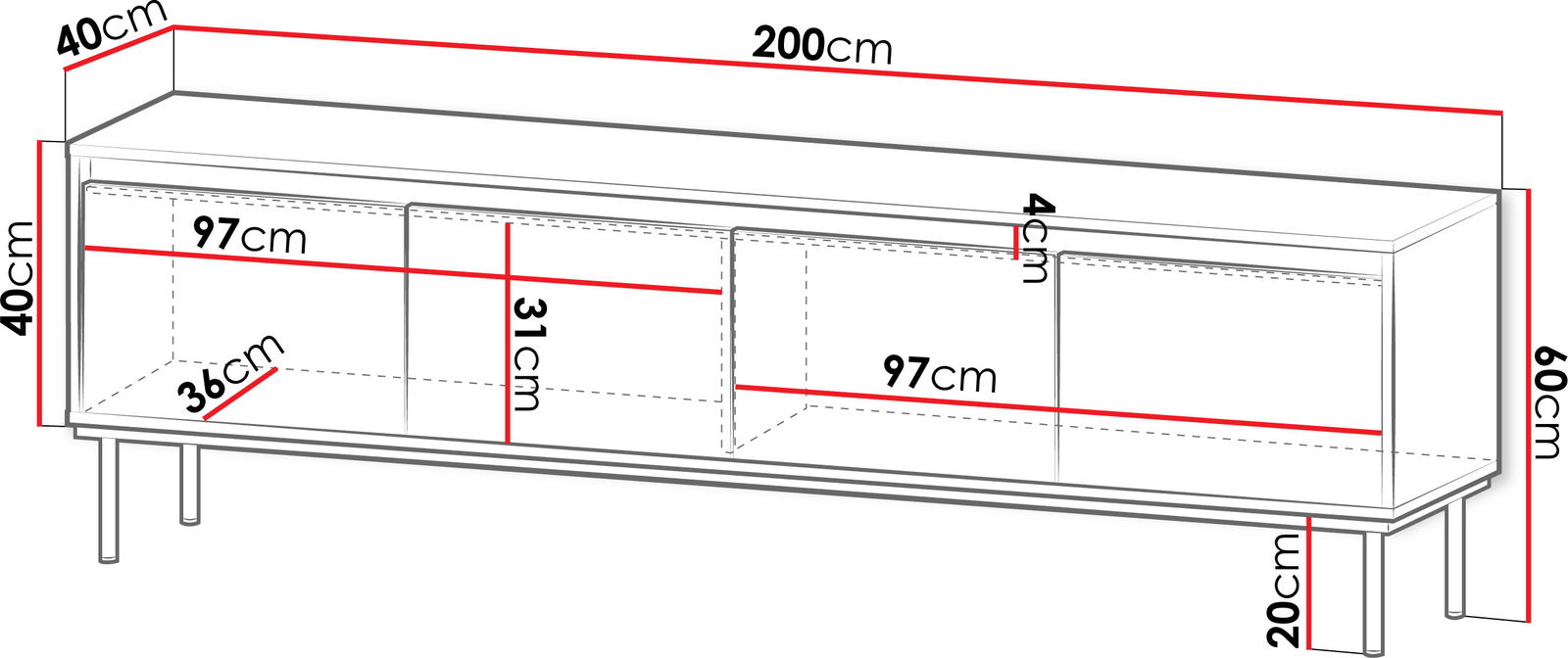 Έπιπλο τηλεόρασης Carmesi 4D 3