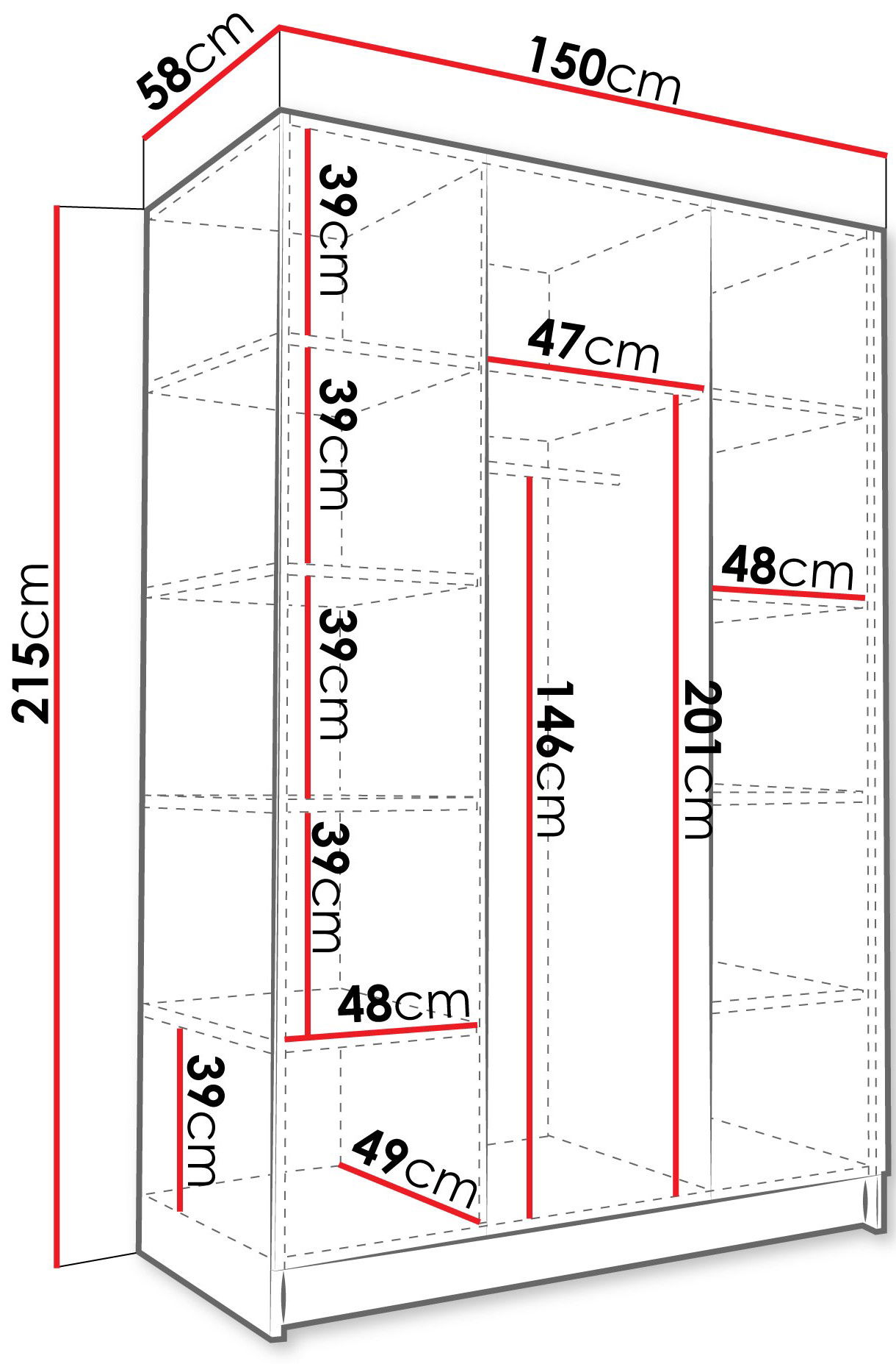 Ντουλάπα Calia III Τρίφυλλη 3