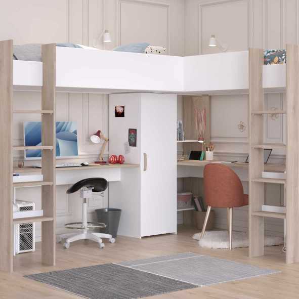 Πολυλειτουργική γωνιακή κουκέτα Alex 1