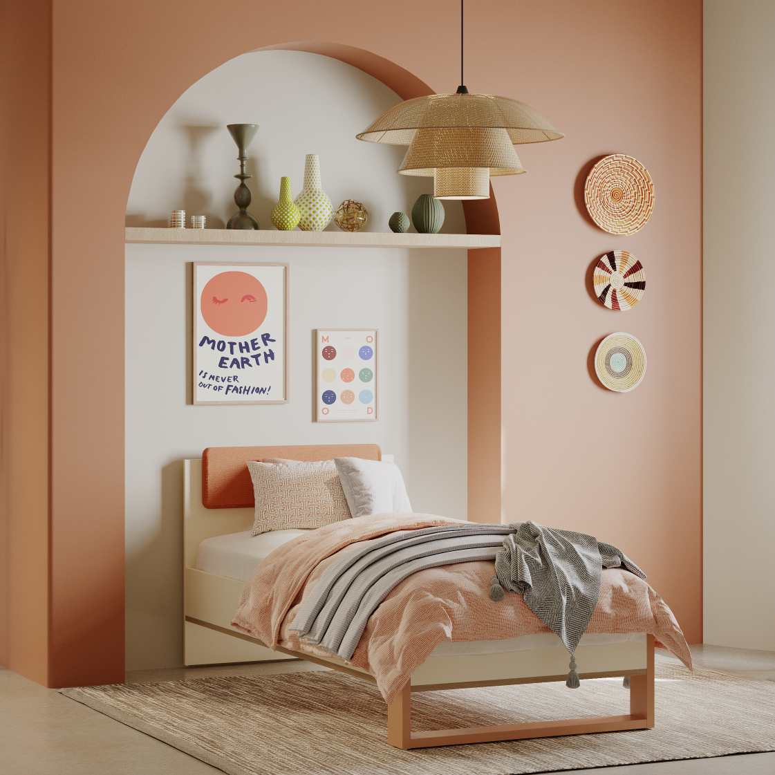 Παιδικό κρεβάτι Camilla-Terracotta 1