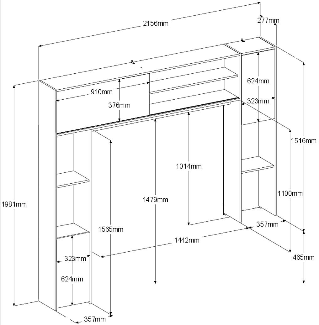 Εταζέρα για σύνθετο σαλονιού Eden 3