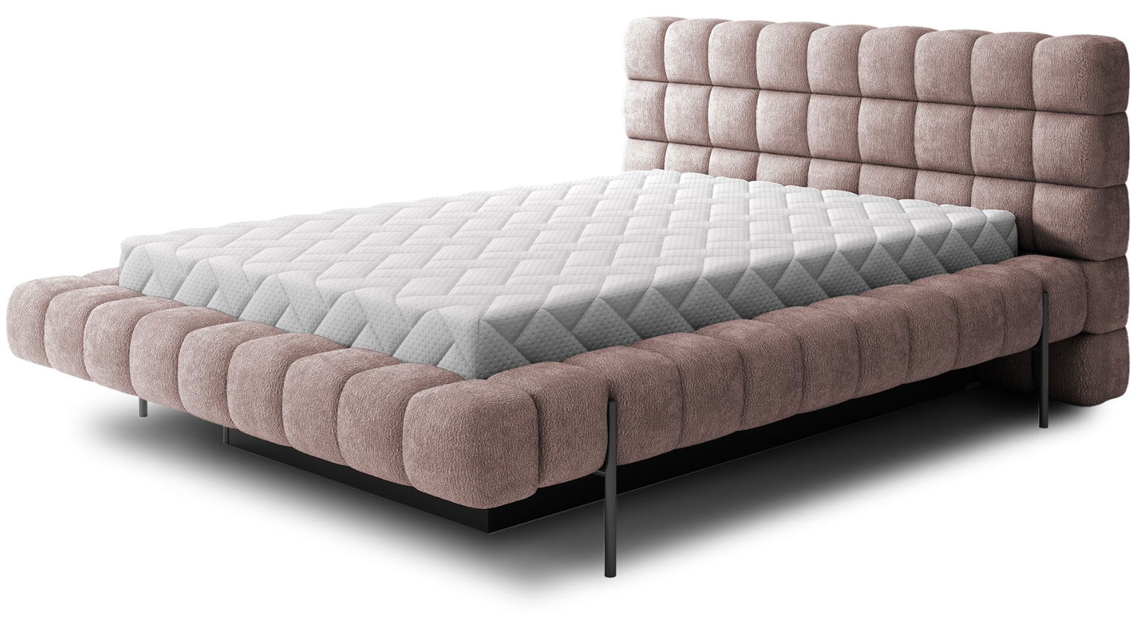 Επενδυμένο κρεβάτι Cloud-Roz-160 x 200 1