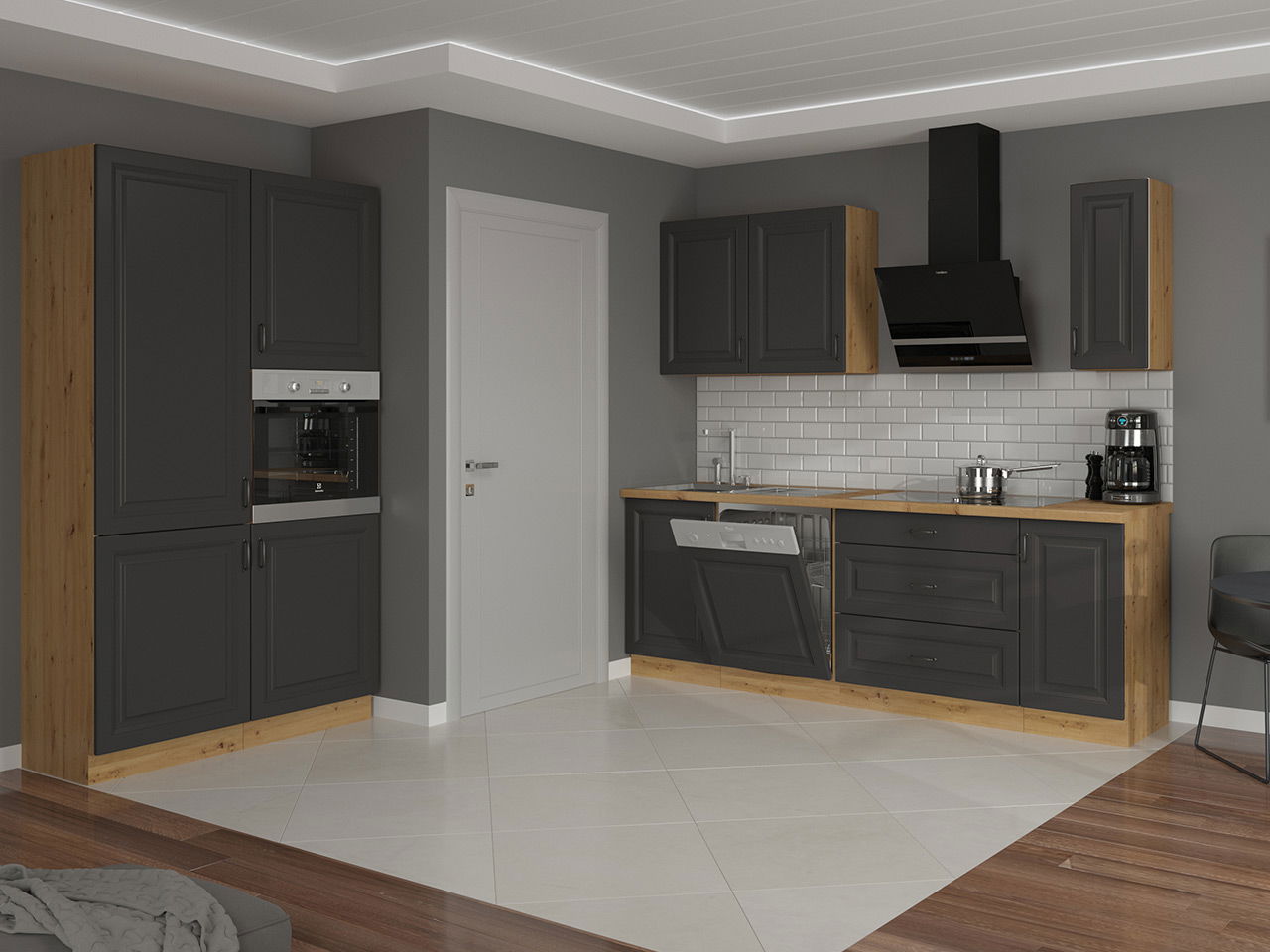 Σύνθεση κουζίνας Retroline III-Gkri-Fusiko 1