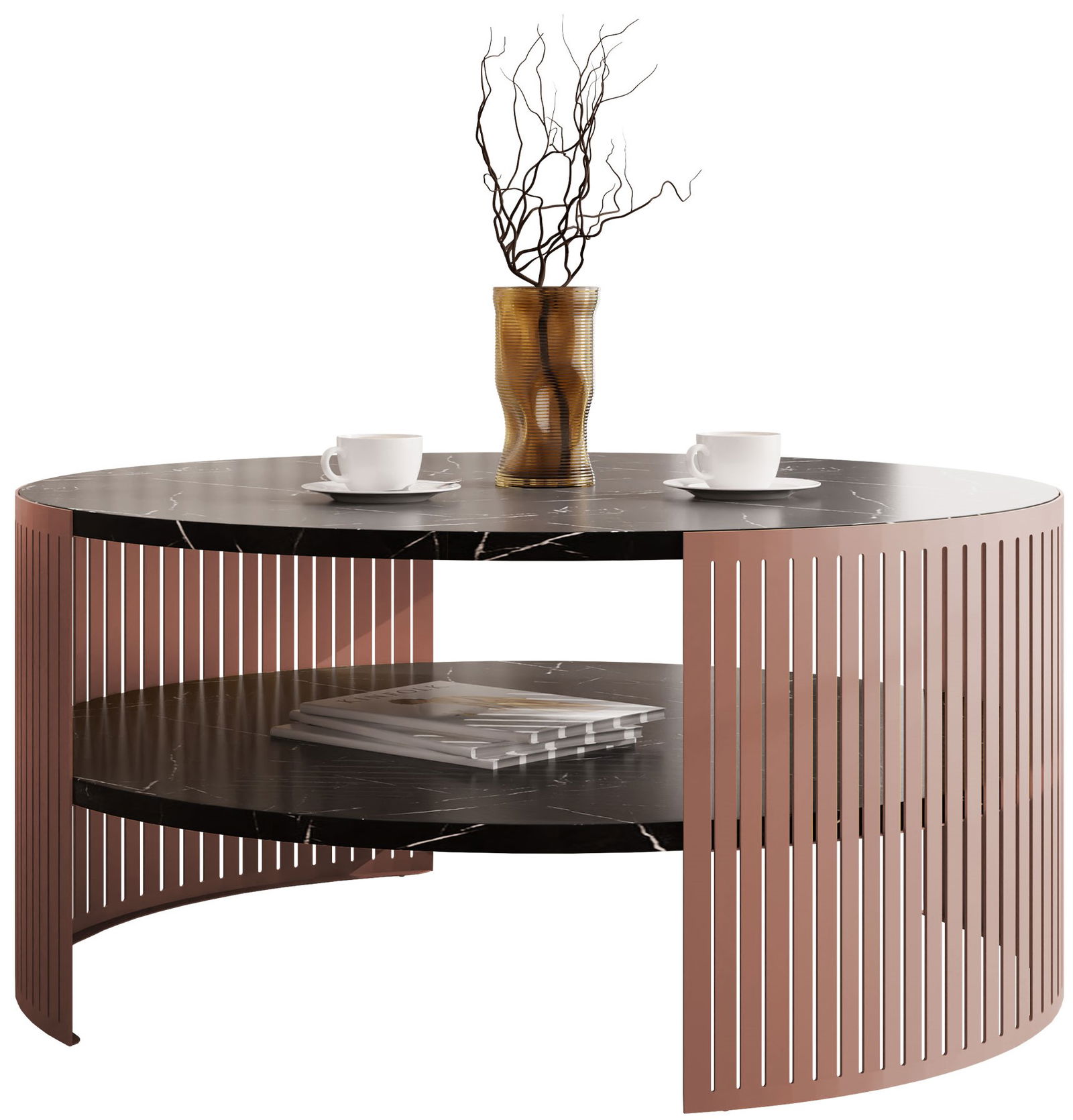 Τραπεζάκι σαλονιού Fikoli Ember-Mauro Marmaro 1