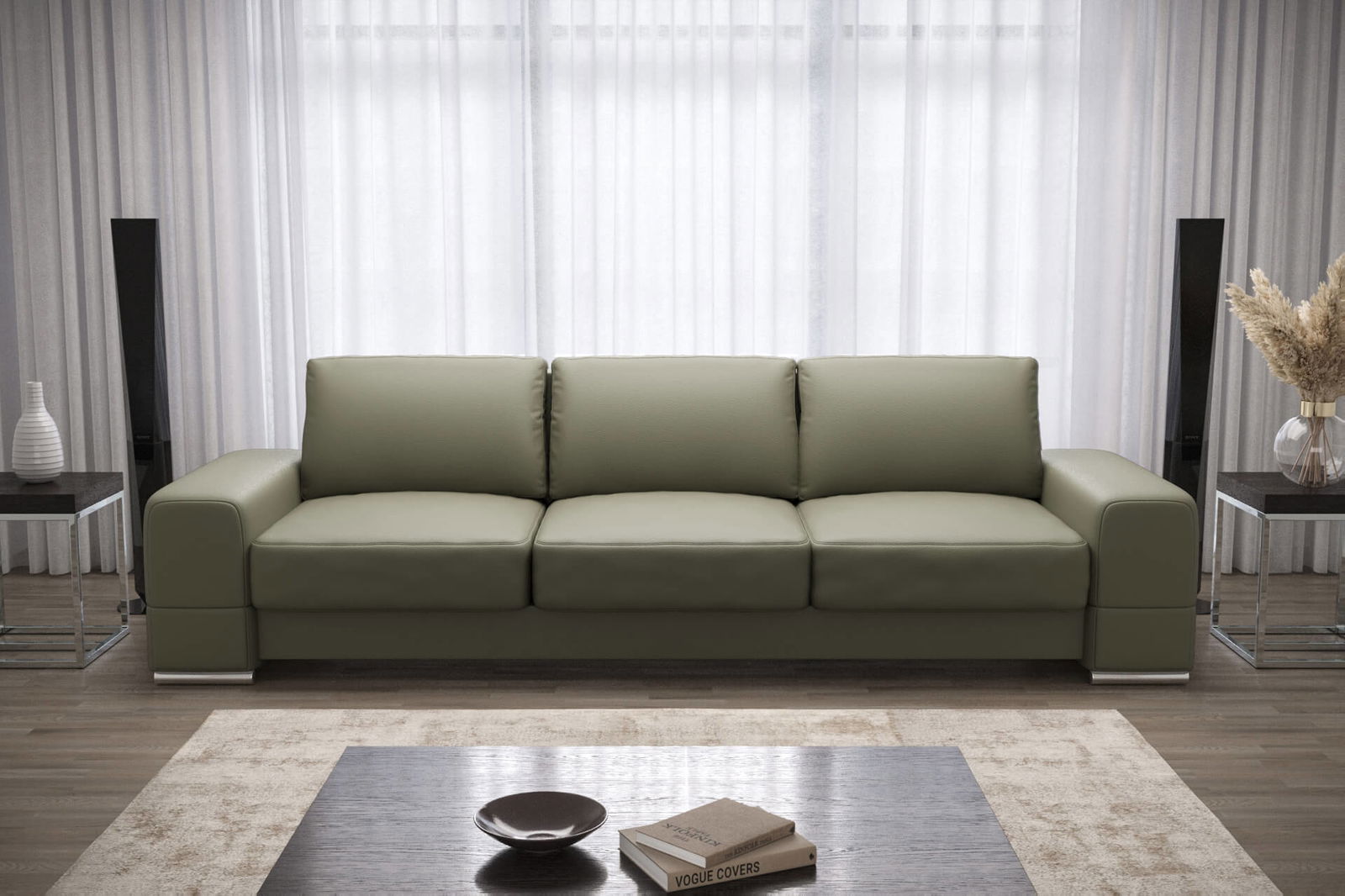 Καναπές - κρεβάτι Flago τριθέσιος LTHR 2