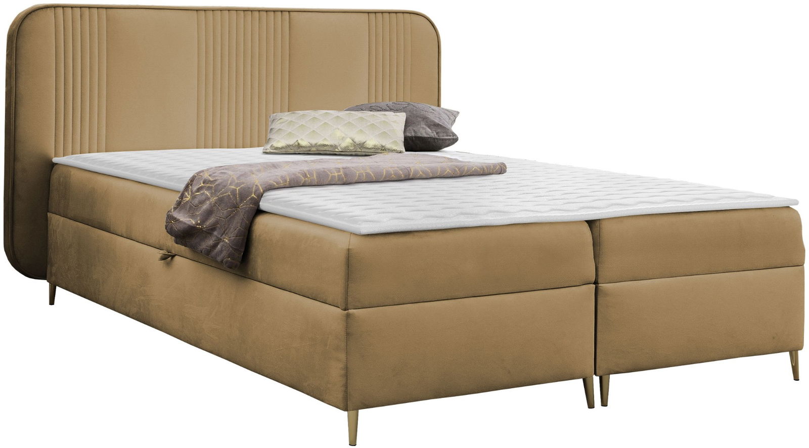 Επενδυμένο κρεβάτι Fandy-Mpez Skouro-180 x 200 1