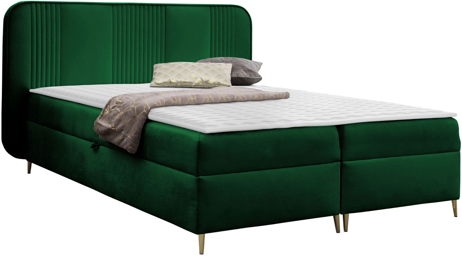 Επενδυμένο κρεβάτι Fandy-Prasino-140 x 200 1