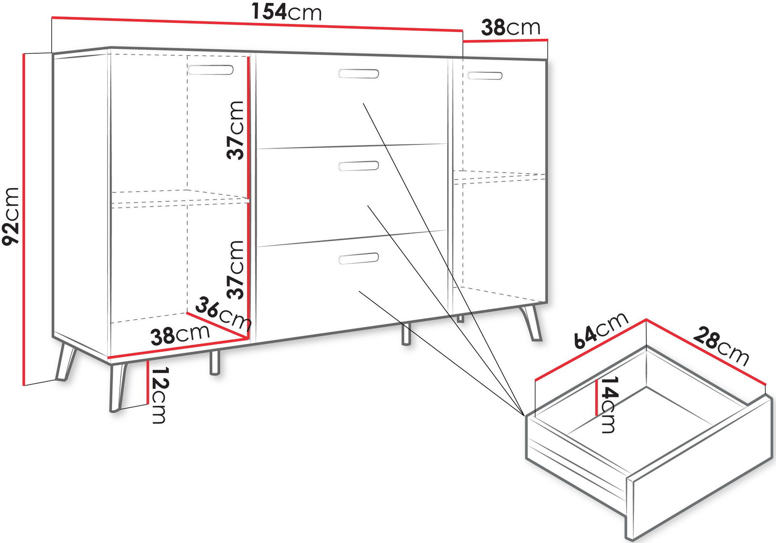 Μπουφές Picru 2D3SZ 3
