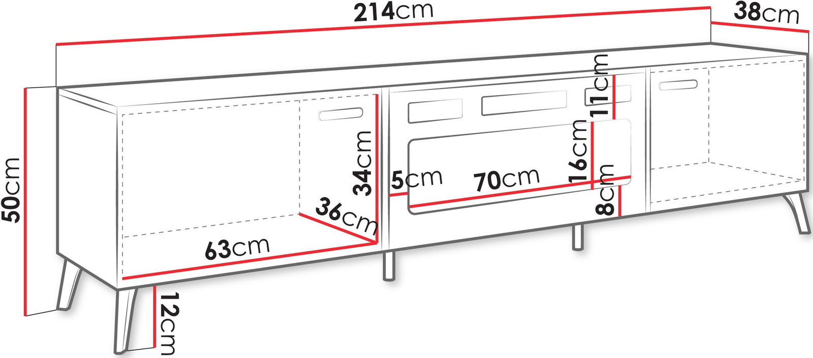 Έπιπλο τηλεόρασης Picru 2D EF plus 3