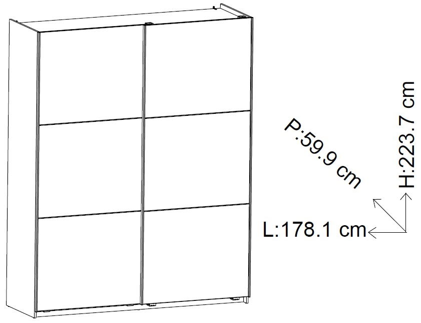 Ντουλάπα συρόμενη Alcazaba 180 3