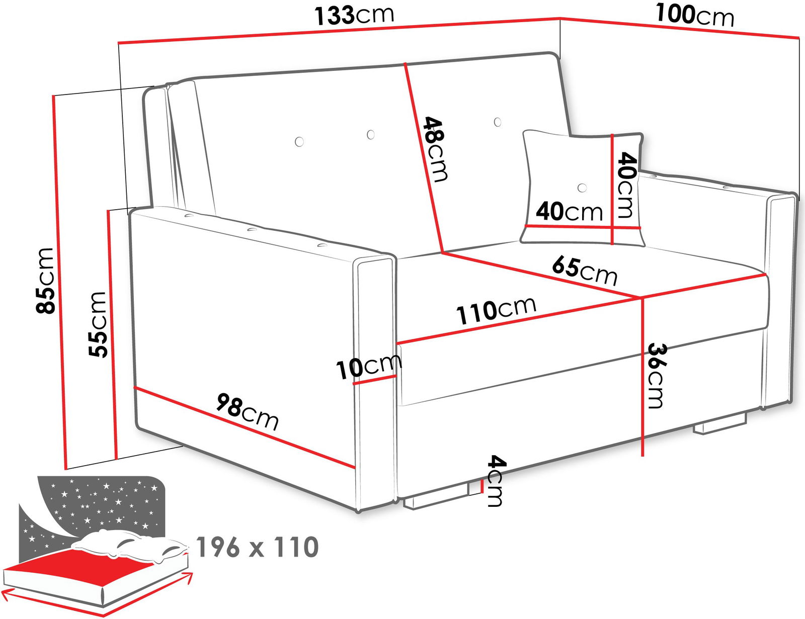 Καναπές Viva Sonic II διθέσιος 3