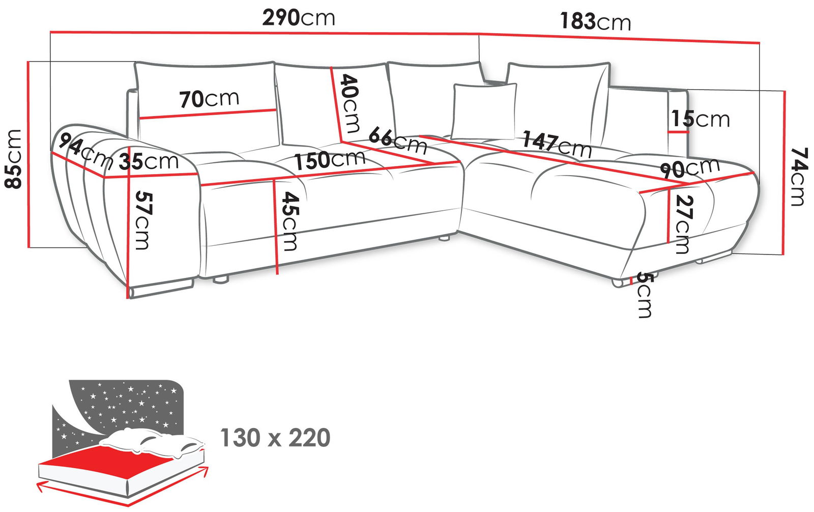 Γωνιακός καναπές Forrest 4