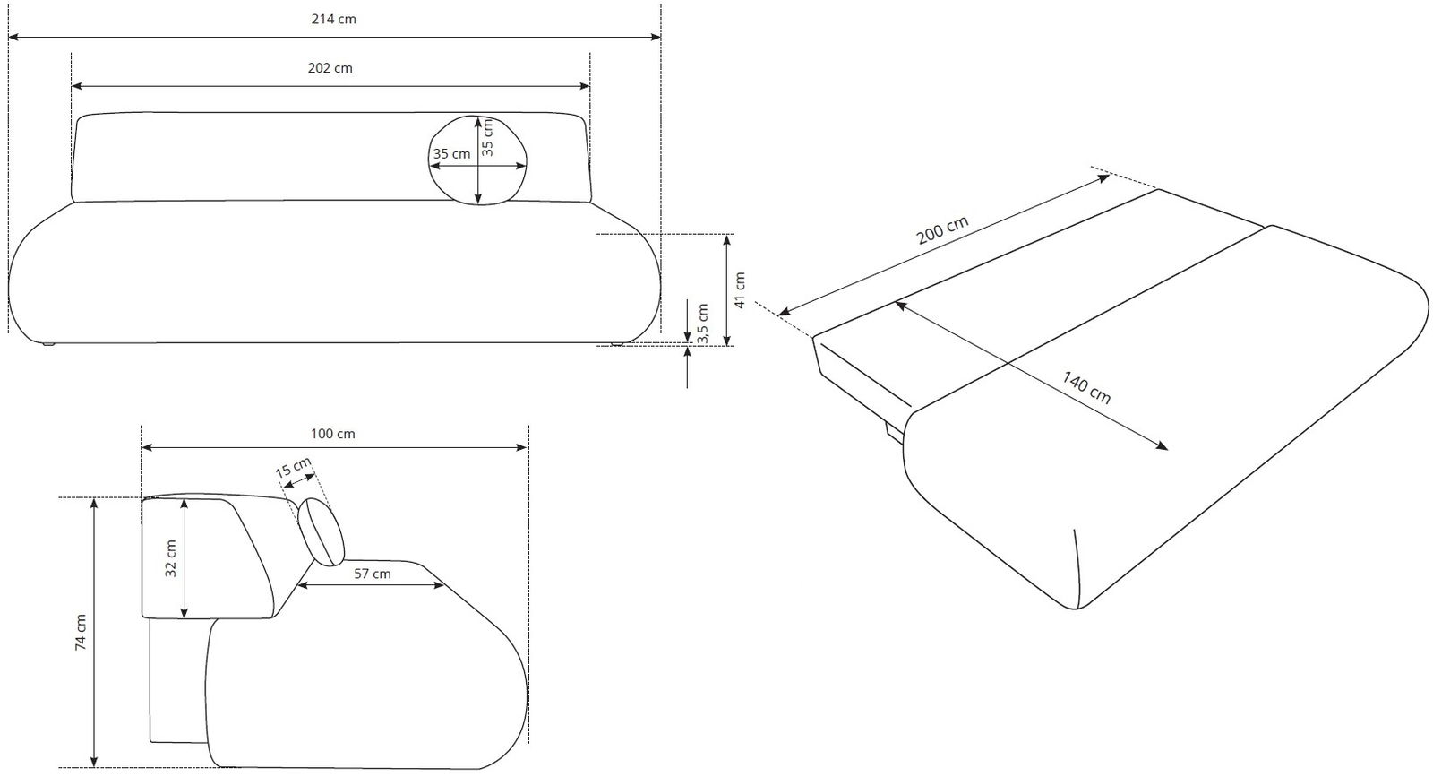 Καναπές - κρεβάτι Entepy 3