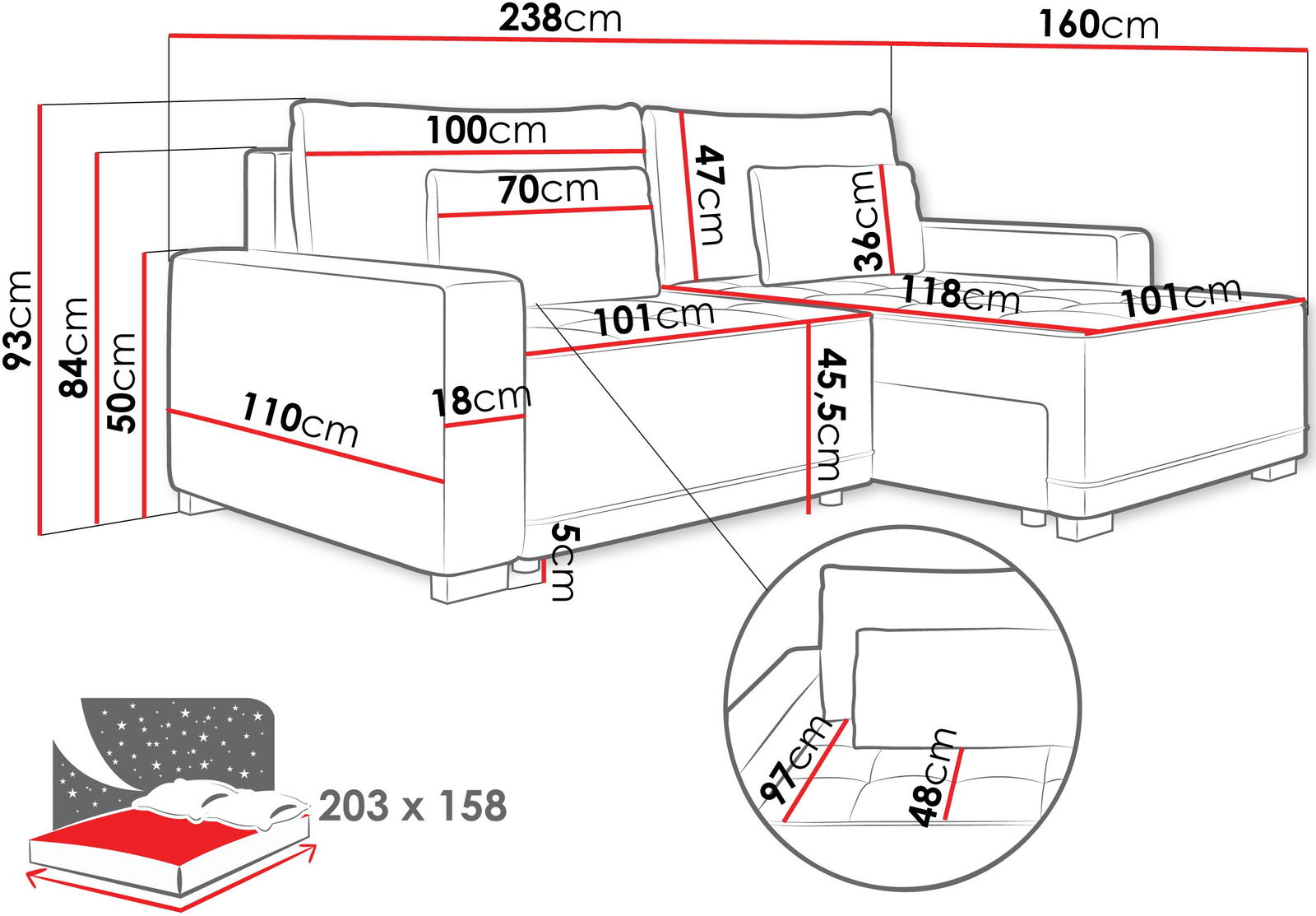 Γωνιακός καναπές Zeus M 3