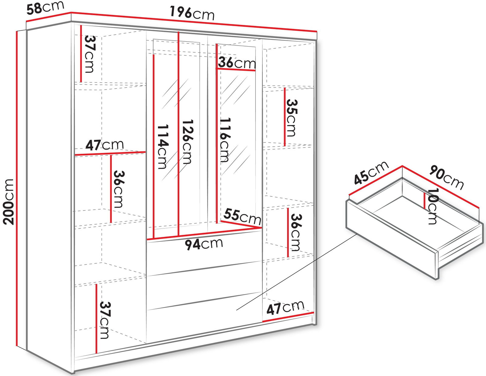 Ντουλάπα Retro D4 Lux τετράφυλλη 4