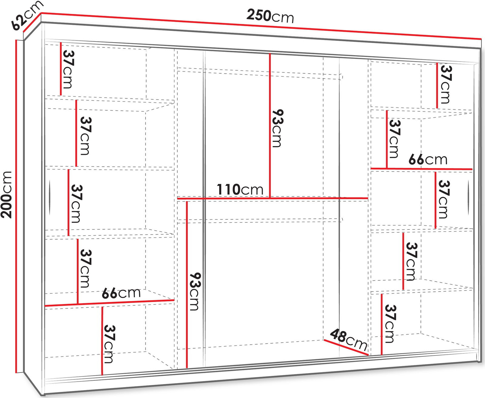 Ντουλάπα Wika 250 συρόμενη 3