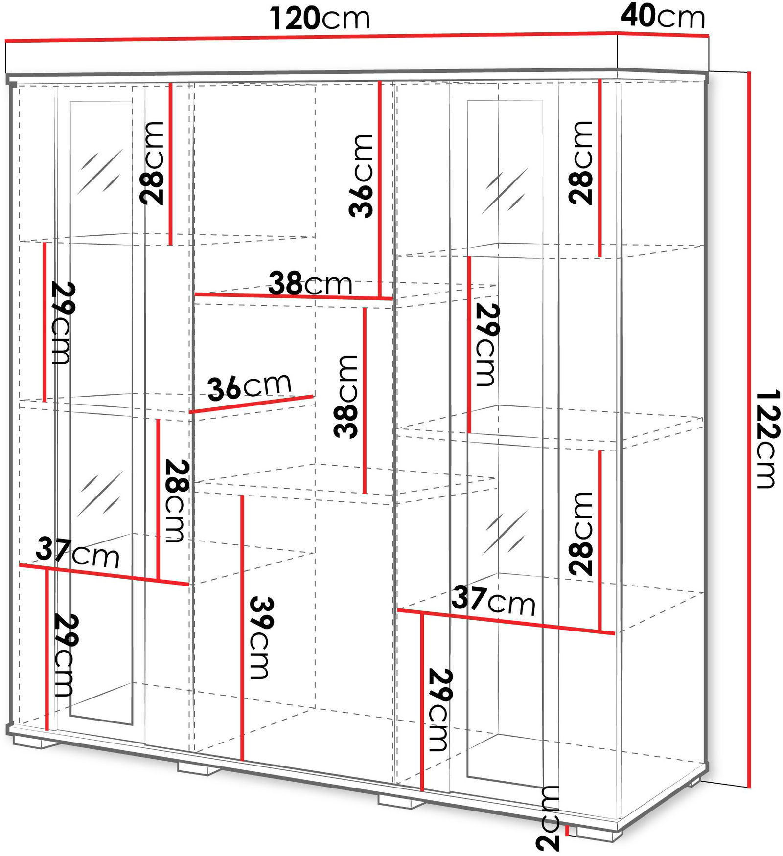 Βιτρίνα Caro HB 120 3