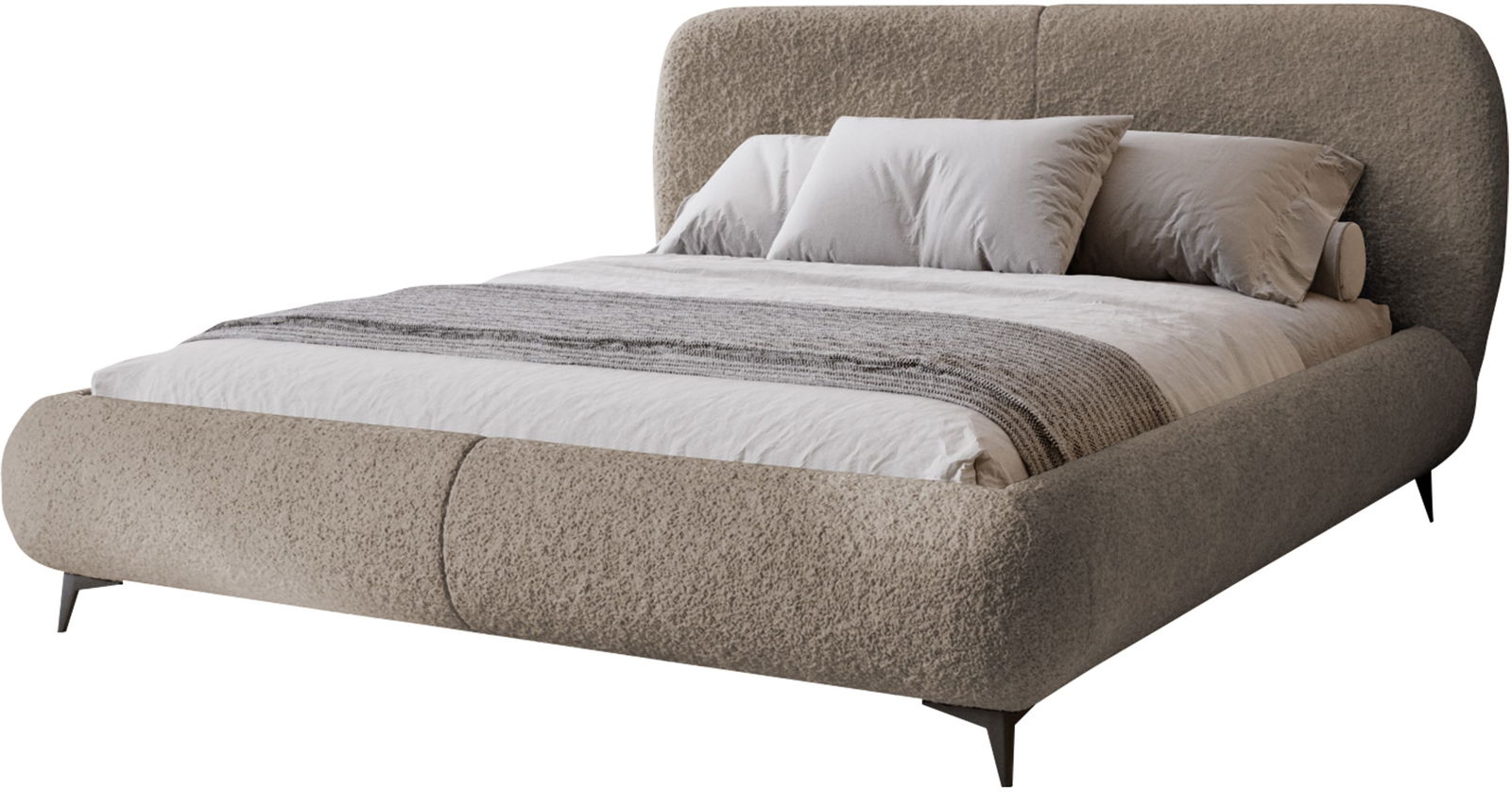 Επενδυμένο κρεβάτι Moe-Silver Gray-140 x 200 1