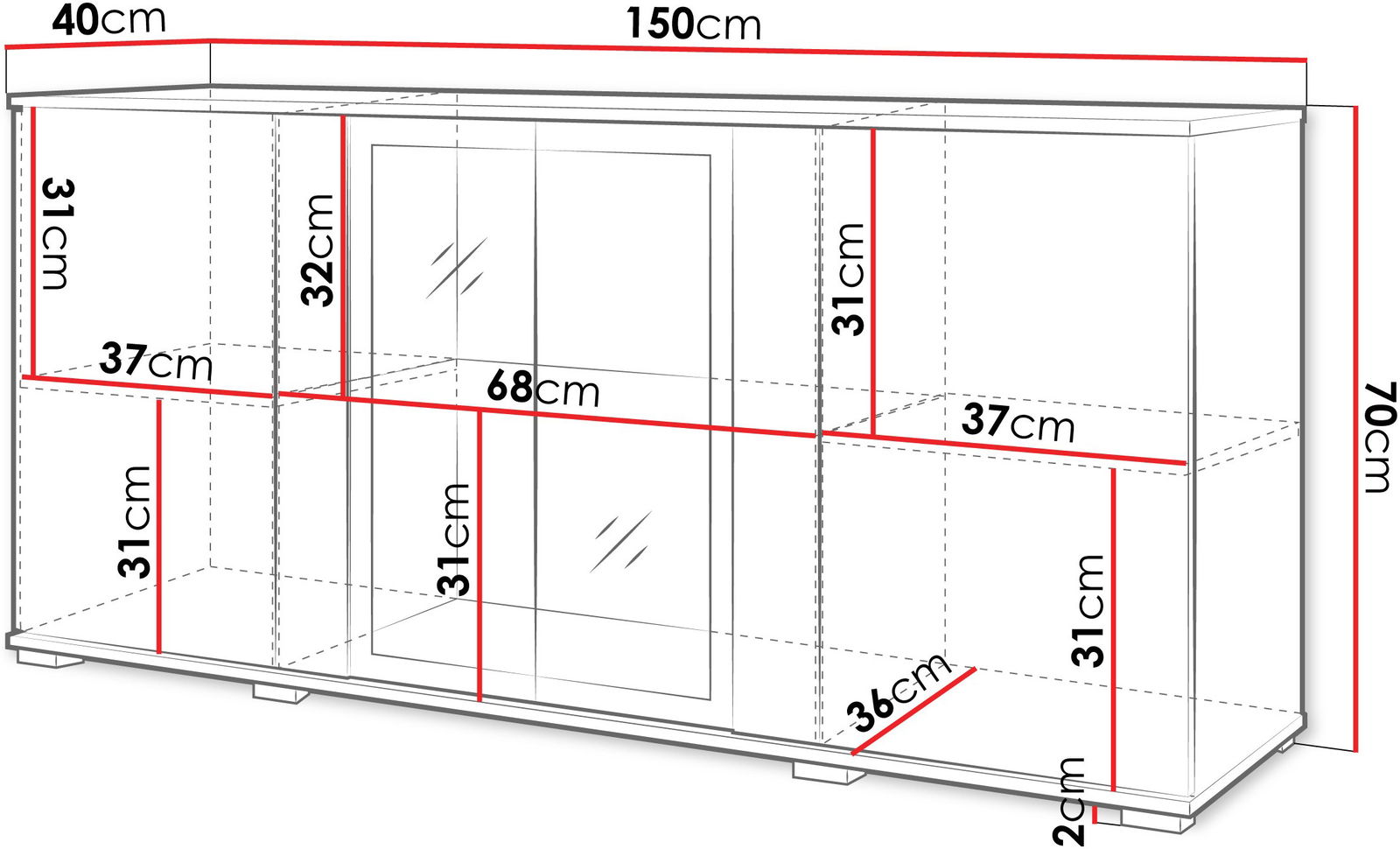 Μπουφές Caro SB 4D 4