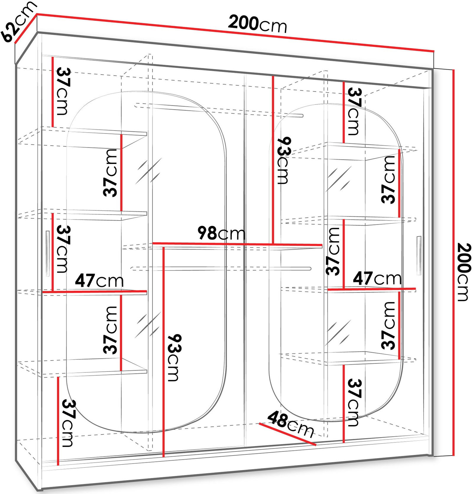 Ντουλάπα Bahrajn 200 συρόμενη 3