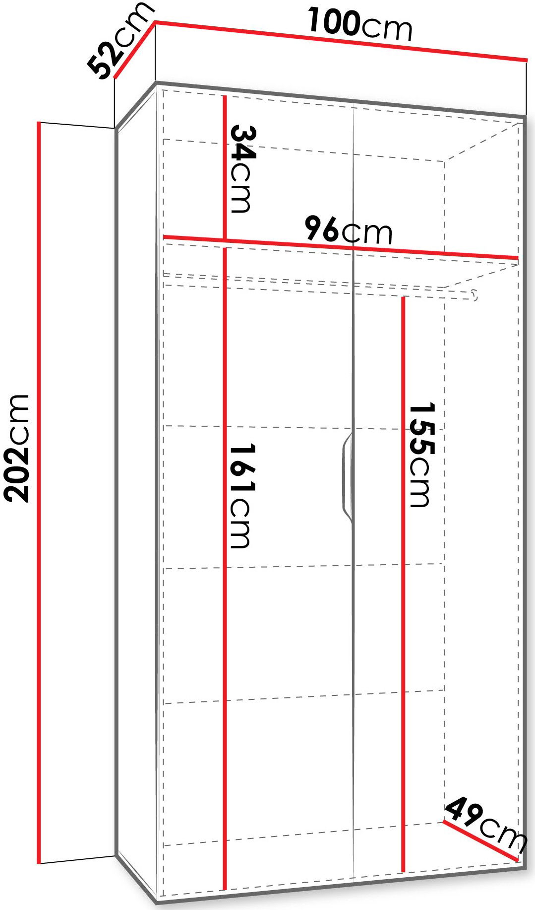 Ντουλάπα Malaga plus δίφυλλη 3