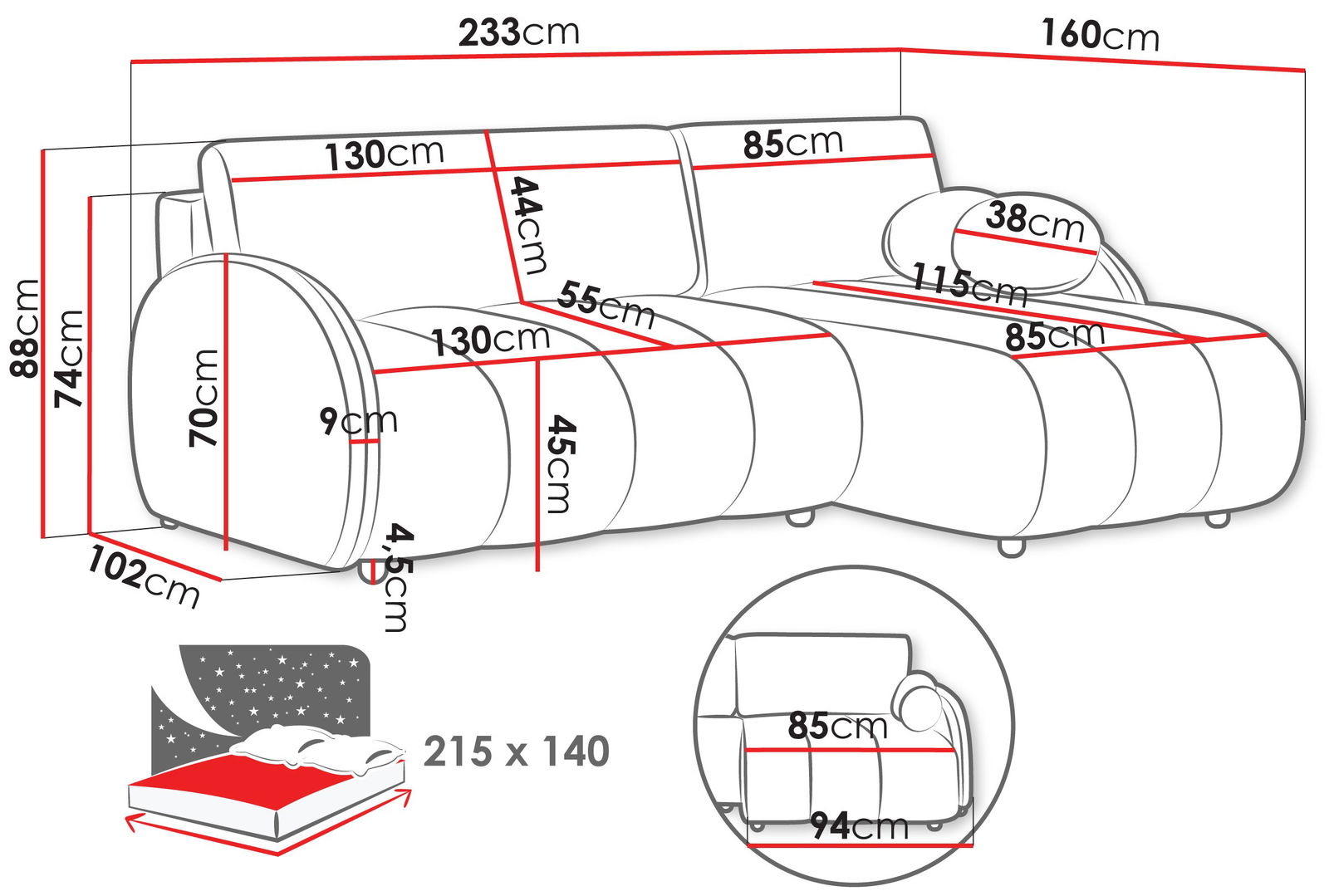Γωνιακός καναπές Zara 3