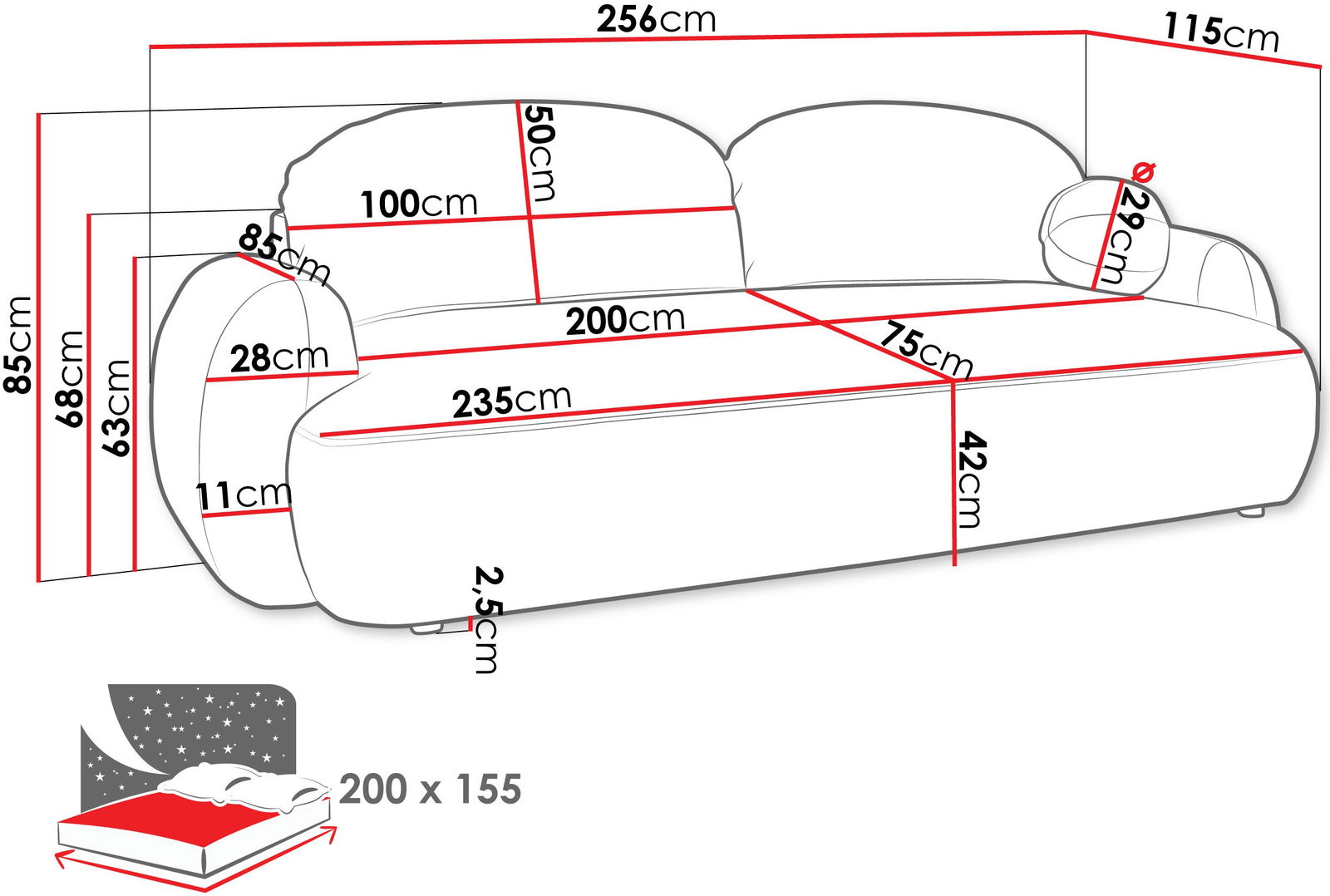 Καναπές - κρεβάτι Mayo 3