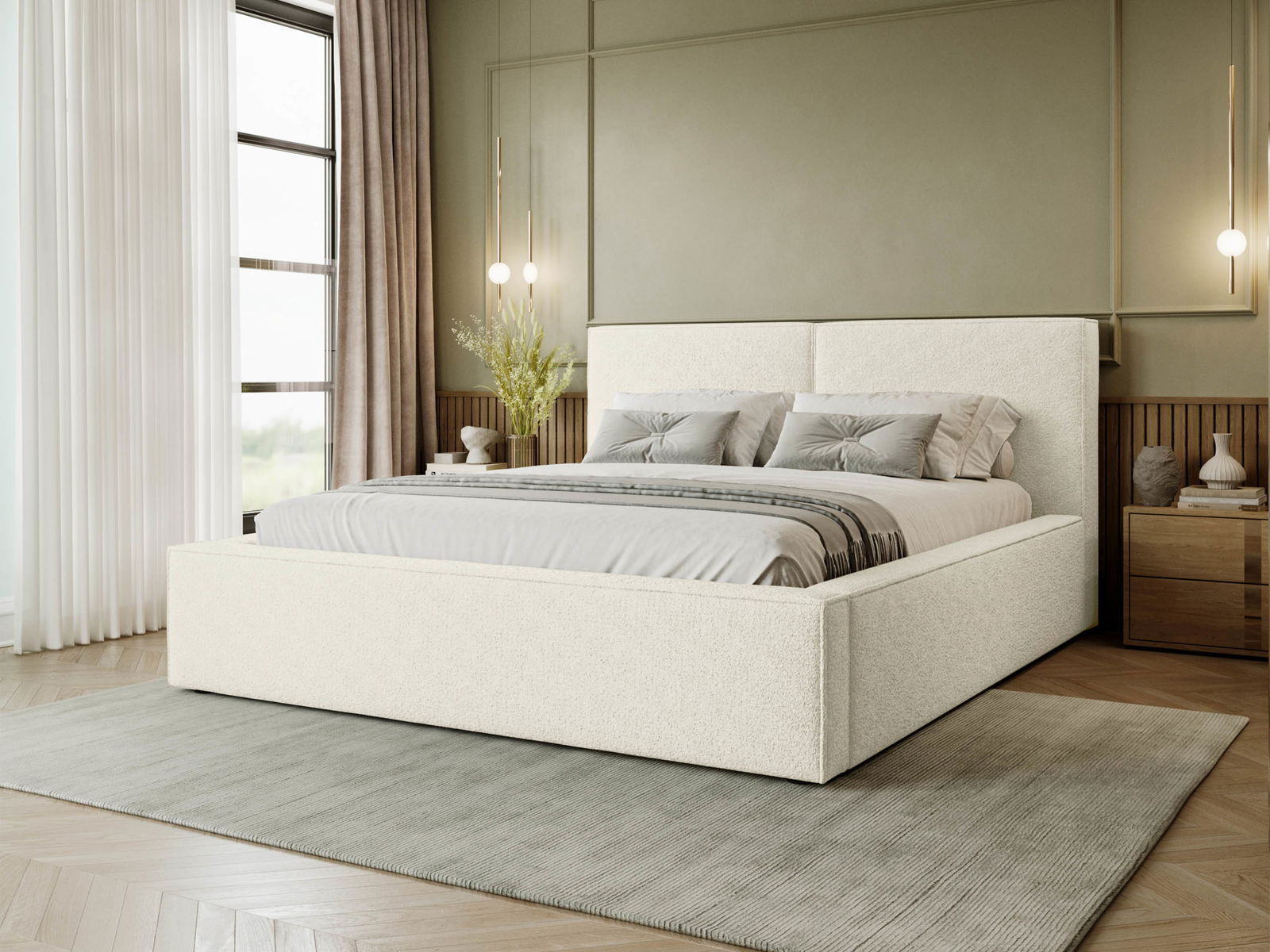 Επενδυμένο κρεβάτι Santos 2