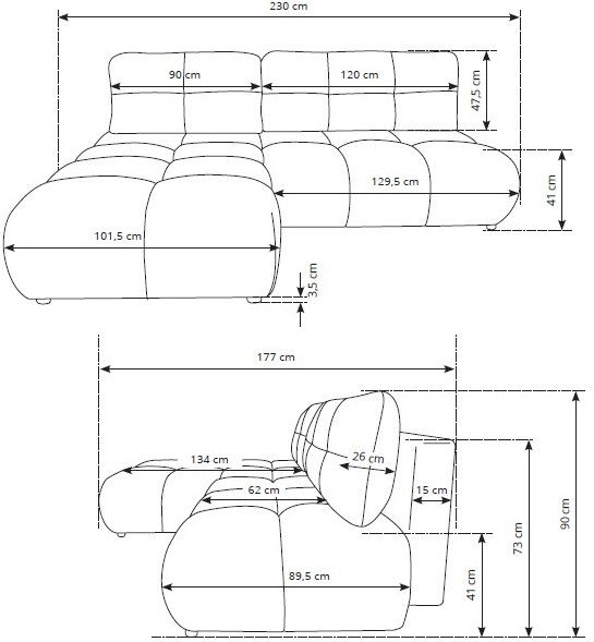 Γωνιακός καναπές Limo 3