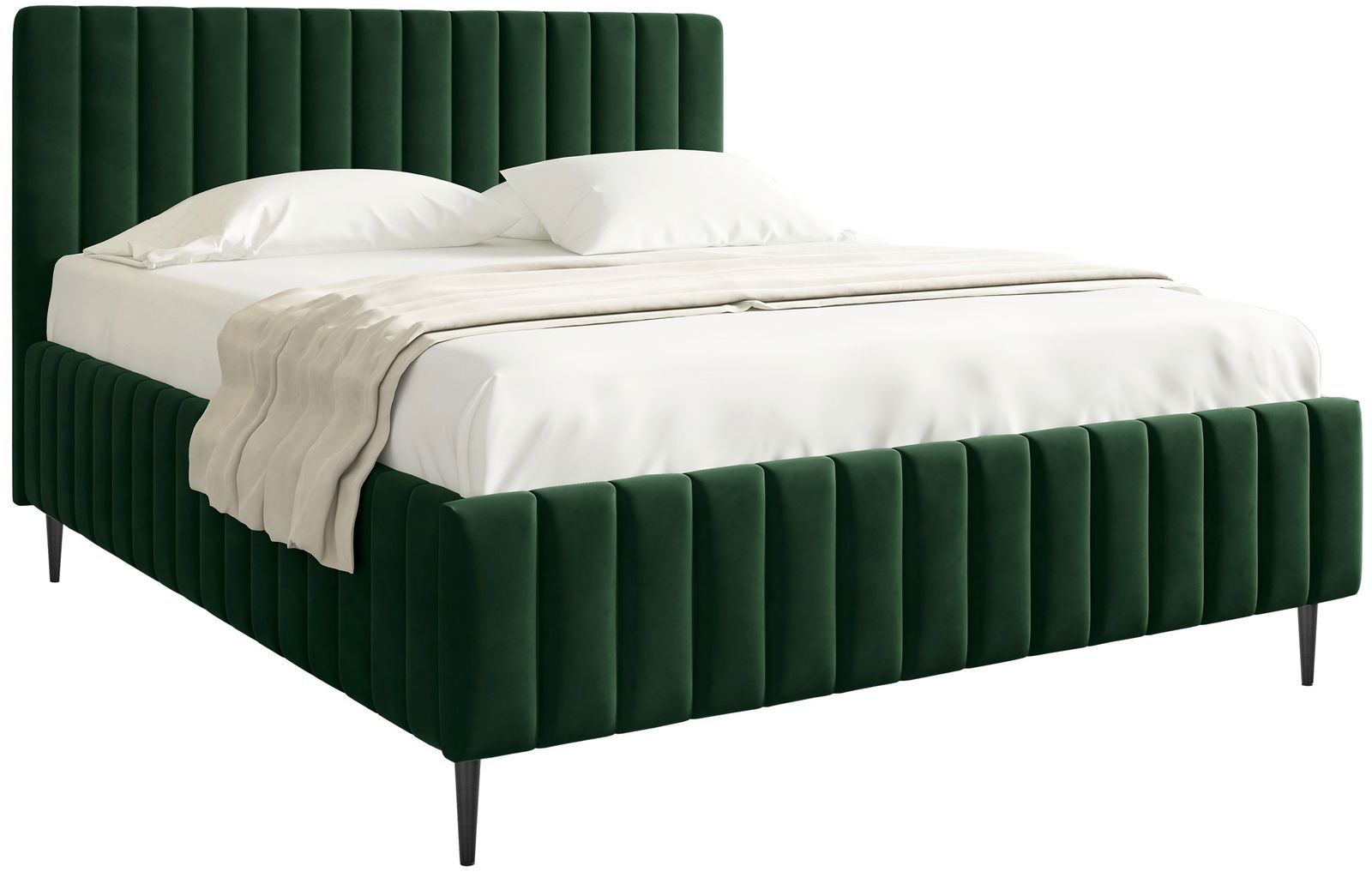 Επενδυμένο κρεβάτι Lewezo-Prasino Skouro-160 x 200 1