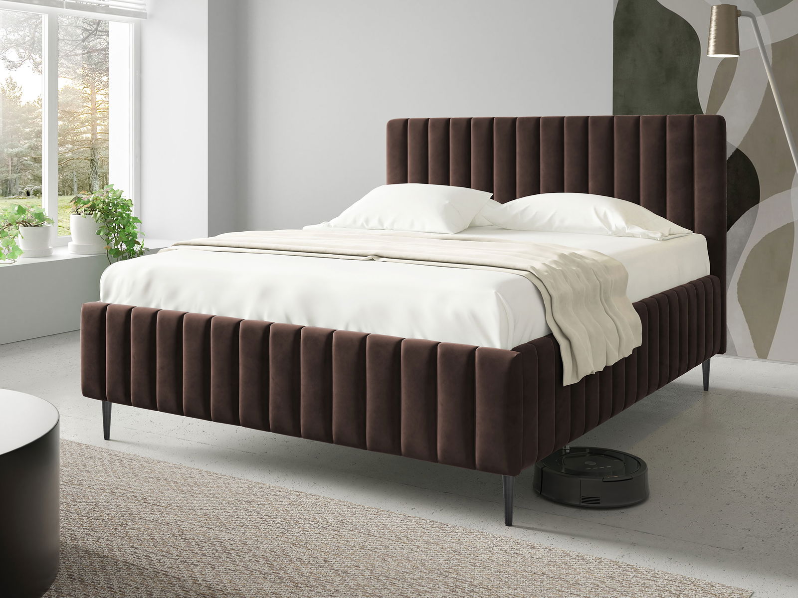 Επενδυμένο κρεβάτι Lewezo 2