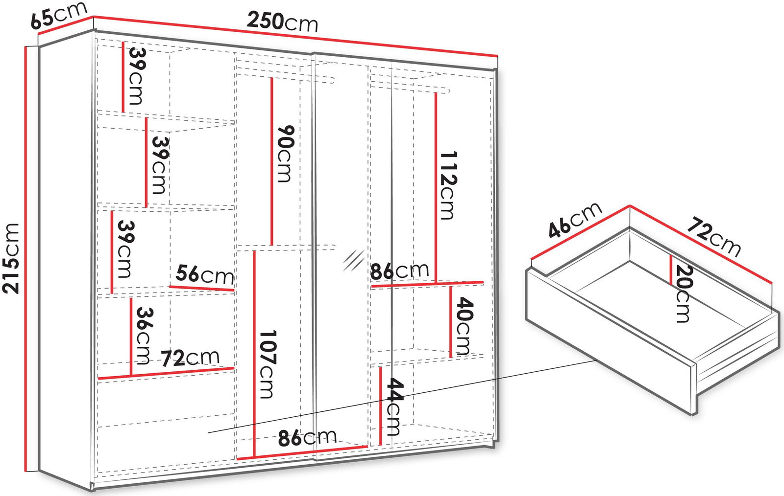 Ντουλάπα Sintra 250 συρόμενη 3