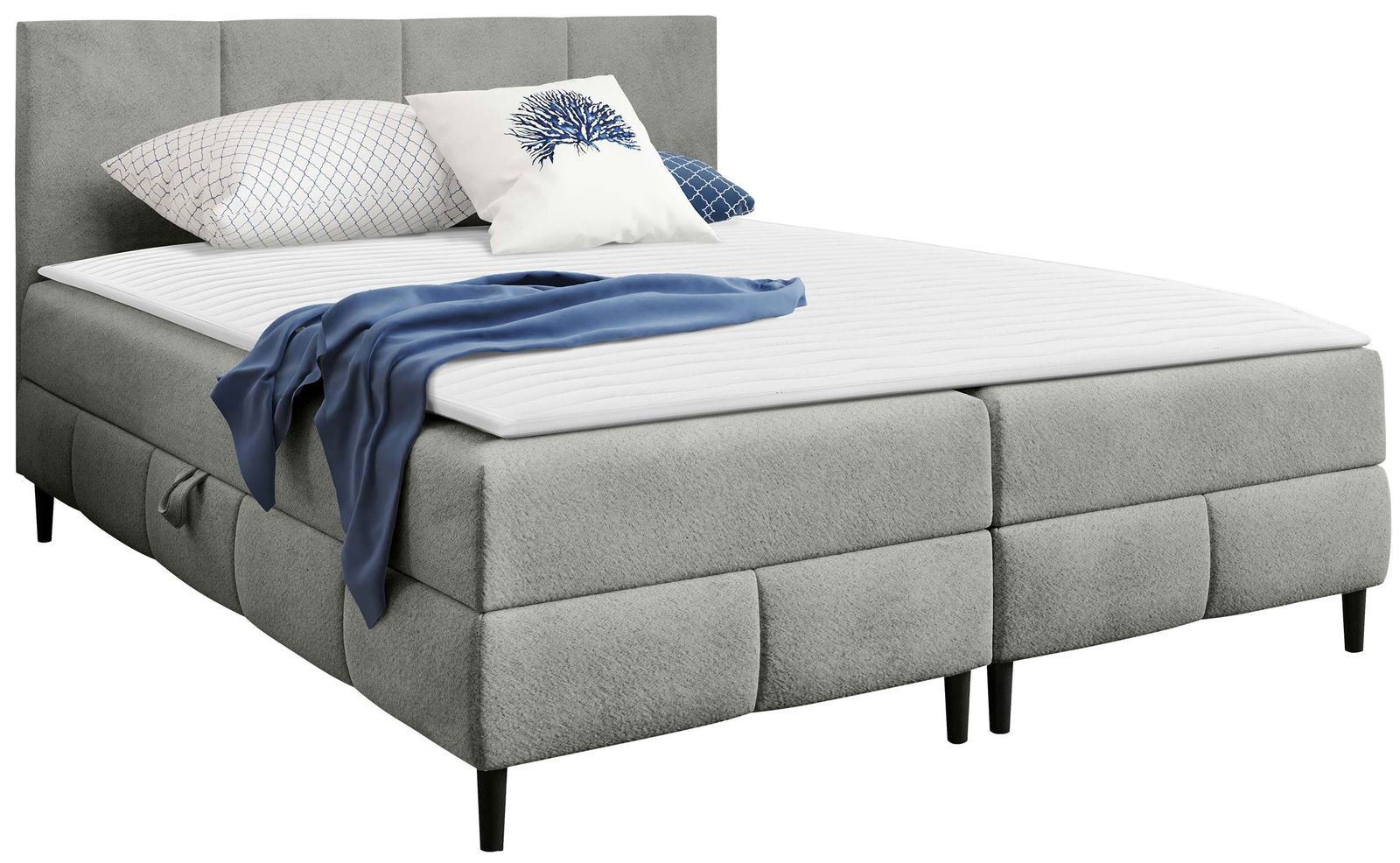 Επενδυμένο κρεβάτι Box Best II-Gkri-160 x 200 1