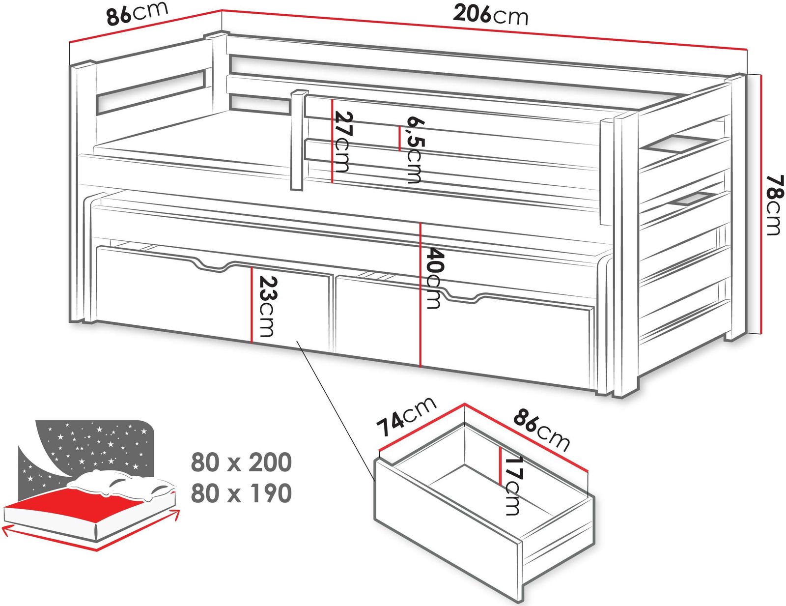 Κρεβάτι παιδικό Senso 3