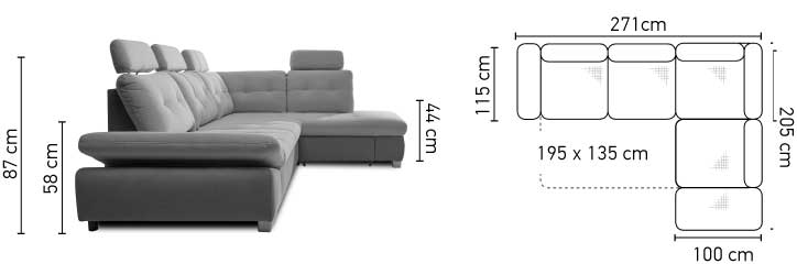 Γωνιακός καναπές Alcare L 5