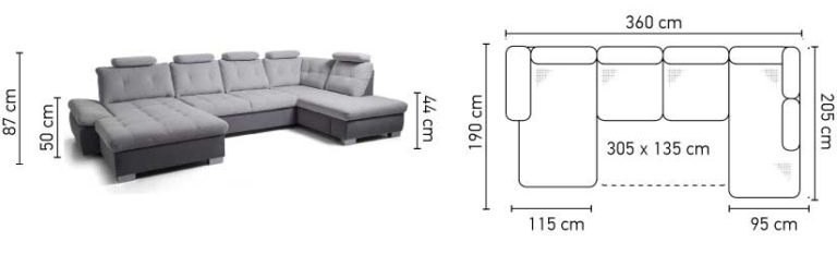 Γωνιακός καναπές Alcare XL 5