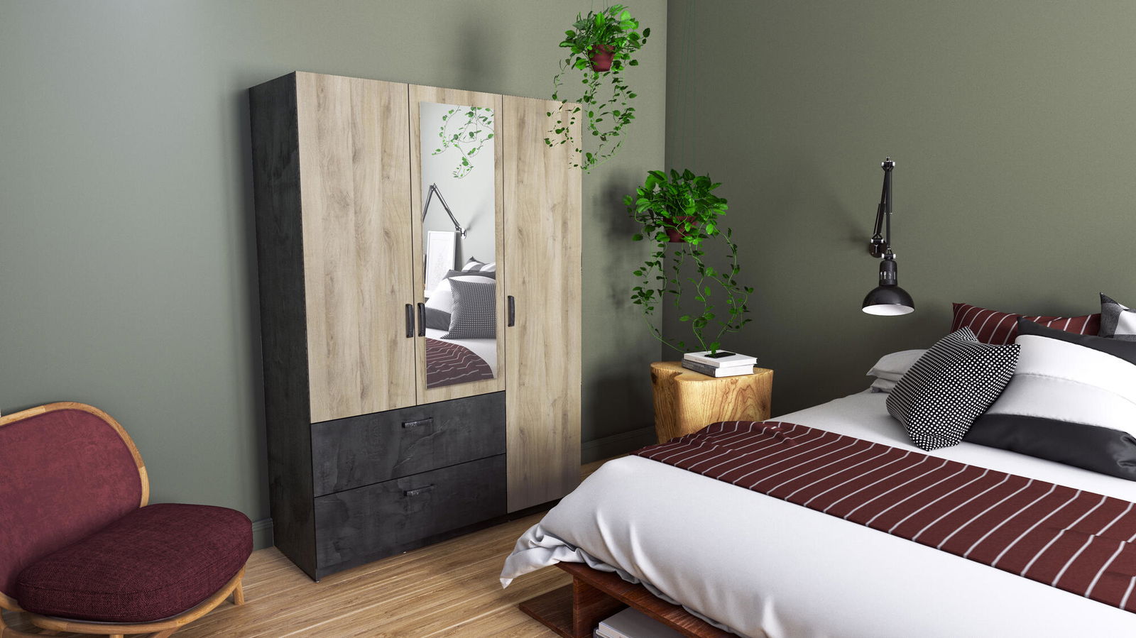 Ντουλάπα Coben τρίφυλλη 2